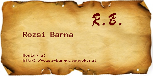 Rozsi Barna névjegykártya